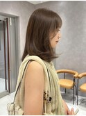 ばっさり ミディアムレイヤー ベージュカラー ブリーチなし