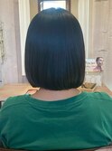 美髪ストレート/切りっぱなしボブ/ミニボブ/黒髪/艶髪/大人上品