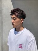 スパイキーショート×刈り上げ×ボルドーレッド20代30代