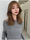 《SOYON》セミロングレイヤー 透け感カラー 2wayバング