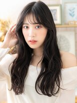 カバーヘア ブリス 北浦和(COVER HAIR bliss)&nbsp;ハイレイヤーカットゆるふわ黒髪パーマロングc7北浦和20代30代