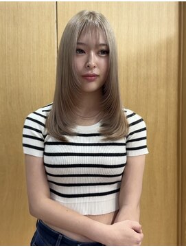 ラピス 大阪心斎橋店(Lapis) ミルクティ/ミルクティベージュ/レイヤー/顔周りカット