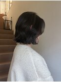 オリーブベージュヘーゼルグレージュブリーチカラー外国人風ボブ