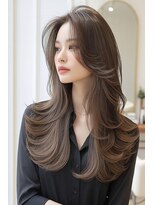 ノイエ 原宿 北参道(NoIE) ハッシュカットシースルーバングフレンチバングレイヤーカット