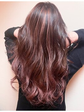 グルグル 新小岩店(GULGUL) 前髪パーマ バレイヤージュピンク 新小岩【佐藤】