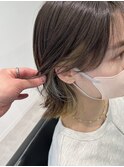 切りっぱなしボブ×インナーカラー