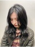 ＃巻き髪＃ブルーブラック