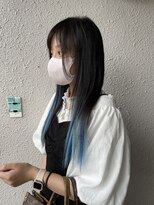 ディー エメ(D-aimer-)&nbsp;フェイスラインエクステ　ブルー×ペールアッシュ