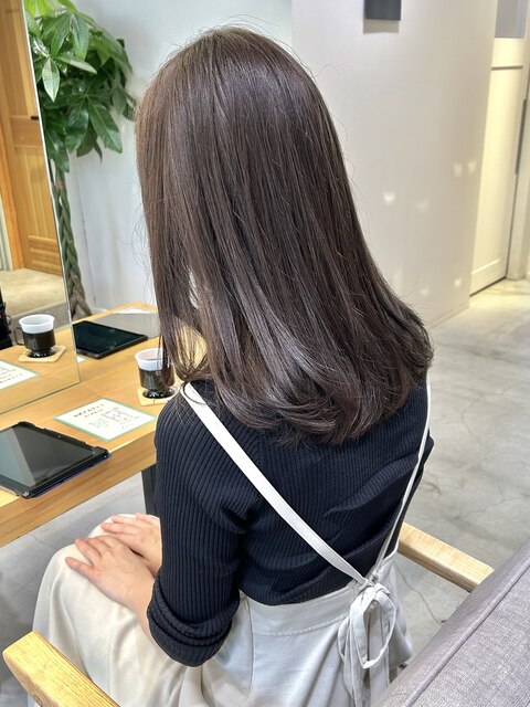 大人可愛い20代30代40代美髪縮毛　うるツヤグレージュ