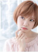 ★ベビーピンク斜めバングフレンチカジュアル10代20代30代★9