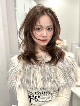 ロンドガーネット 池袋(Lond garnet) ミニウルフレイヤーカット顔周り前髪韓国ミディアムロング/池袋