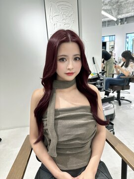 ハピネス 梅田茶屋町店(HAPPINESS) ブリーチなしダブルカラーワインレッド