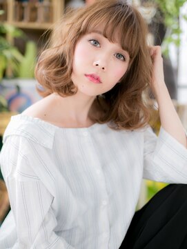 カバーヘア ブリス 川口(COVER HAIR bliss) 韓国風ミルクティーベージュゆるふわミディアムh420代30代40代