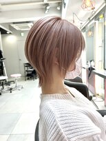 ユーフォリア エヌ 池袋サンシャイン通り店(Euphoria +n)&nbsp;耳掛けも可愛い/まとまるショートウルフ×ピンクベージュ