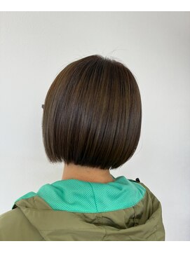 シャポン オリーブブラウン×髪質改善カラー