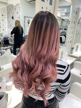 ラピス 池袋(Lapis) コットンピンクグラデーション／髪質改善／ブリーチ／縮毛矯正