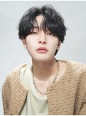シースルーマッシュダウンパーマ韓国マッシュニュアンスパーマ