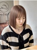 ◇ココアブラウンボルドーミディアムレイヤーウルフカット[船橋]