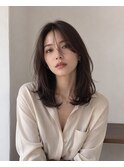 ストレートレイヤー×ミディアムハッシュカット20代30代40代池袋