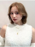 艶感うるツヤミルクブラウン大人可愛い小顔カットくびれヘア