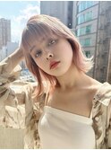 大人可愛いくびれヘア×ピンクベージュ