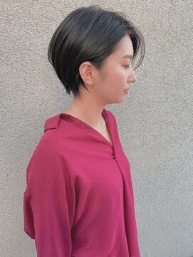 トップヘアーヒルズ 安城(TOP HAIR HILLS) 丸みのあるショートボブ/ヘルシースタイル/アッシュブラック