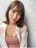 小顔ウルフ#マロンベージュAラインボブ