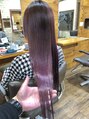 デコヘアー キートス(DECO HAIR kiitos) ブリーチしたのに驚きの艶感!綺麗なパープルヘアになりました。