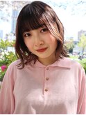 外ハネ/ボブ/春カラー/韓国くびれミディアム/伸ばしかけボブ