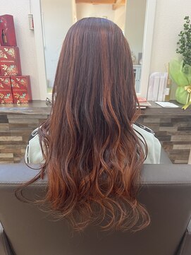 シェリールアミー(Cherir Amie) ハイライト+インナー×キャメルオレンジ