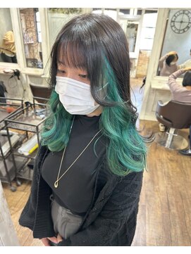 ヘア ラボ ニコ 藤沢店(hair Labo nico...) インナーグリーン