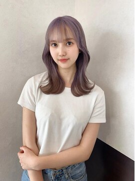 アース コアフュールボーテ ふじみ野店(EARTH coiffure beaute) ホワイトラベンダー_ケアブリーチ_くびれ_外ハネ