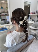 パーティーセット ヘアアレンジ  編みおろし