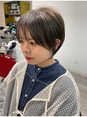 大人可愛い20代30代40代黒髪前下がりショートボブ丸みショート◎