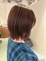 エルム 原宿 表参道(yelm)&nbsp;暖色ラベンダーブラウンカラーフェイスレイヤーボブレイヤー