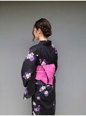 ★浴衣 着付け 半幅帯。大人ぽく着るなら貝の口とまとめ髪