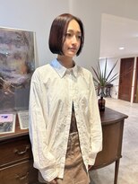 ヘアーアイストゥーレ(HAIR ICI TRE)&nbsp;フレンチボブ　マロンブラウン　ブリーチなしカラー　ボブ