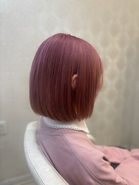 フレア(FLAiR) 10代20代全体ブリーチピンクカラーボブスタイル/上大岡/横浜