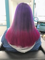 マーメイドヘアー(mermaid hair) パープル→ローズレッドのグラデーション
