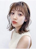 ラフカール_マロンベージュAラインボブかきあげロング_48025