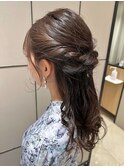 後れ毛くるりんぱ編み込み結婚式二次会ヘアアレンジアップ☆