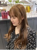 ベージュ/黒髪/グレーベージュ/レイヤーロング/前髪パーマ/越谷