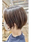 大人マッシュショート丸みショート黒髪ショートベリーショート