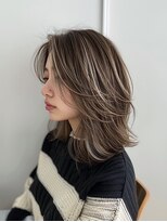 エルサロン 大阪店(ELLE salon)&nbsp;ウェットヘアハイライトくびれレイヤースタイル