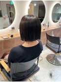 切りっぱなしボブ ミニボブ ダークグレージュ sn