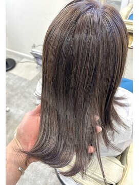 ヘアーアンドメイク ドレス(DRESS) オレンジ色消し＆白髪ぼかしハイライト