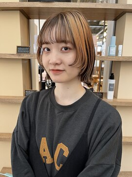 スニュウ(snuw) 逆インナーカラー/オレンジ/ボブ