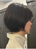 大人マッシュショート丸みショート黒髪ショートベリーショート