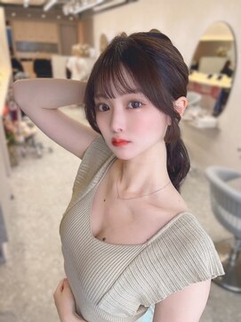 ラルム 新宿(LARME SHINJUKU) ミニウルフ黒染め髪質改善縮毛矯正酸性ストレートレイヤー/新宿