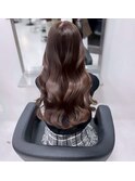 14668オリーブグレージュ暗髪グレーアッシュ韓国レイヤーカット